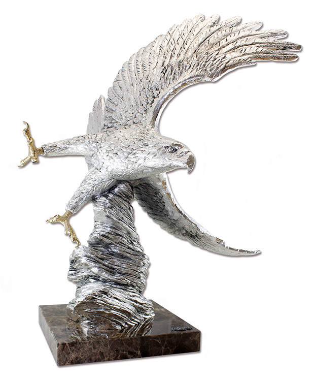 Figura de plata Aguila 35x37x48cm