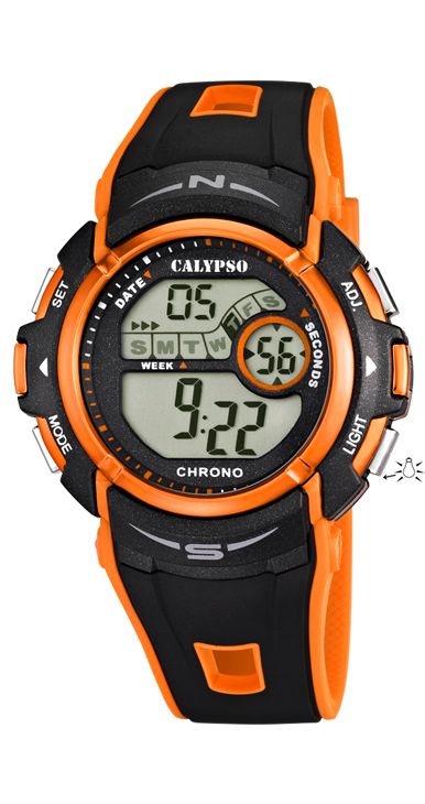 Reloj Calypso digital caballero esfera negra y naranja - 29€